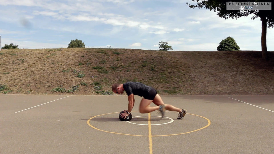 Mountain climbers on ball